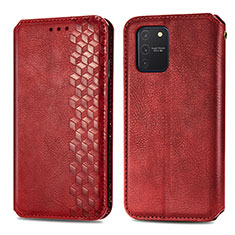 Coque Portefeuille Livre Cuir Etui Clapet S01D pour Samsung Galaxy A91 Rouge