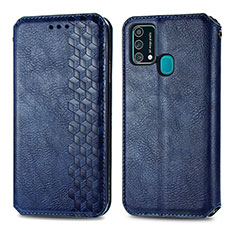 Coque Portefeuille Livre Cuir Etui Clapet S01D pour Samsung Galaxy F41 Bleu
