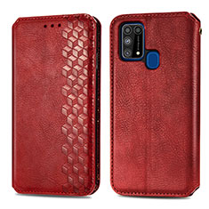 Coque Portefeuille Livre Cuir Etui Clapet S01D pour Samsung Galaxy M21s Rouge