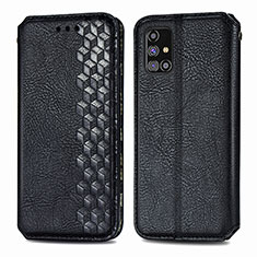 Coque Portefeuille Livre Cuir Etui Clapet S01D pour Samsung Galaxy M31s Noir