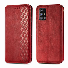 Coque Portefeuille Livre Cuir Etui Clapet S01D pour Samsung Galaxy M31s Rouge