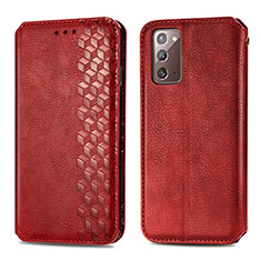 Coque Portefeuille Livre Cuir Etui Clapet S01D pour Samsung Galaxy Note 20 5G Rouge