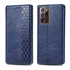 Coque Portefeuille Livre Cuir Etui Clapet S01D pour Samsung Galaxy Note 20 Ultra 5G Bleu