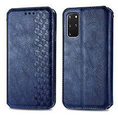 Coque Portefeuille Livre Cuir Etui Clapet S01D pour Samsung Galaxy S20 Plus 5G Bleu