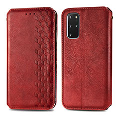 Coque Portefeuille Livre Cuir Etui Clapet S01D pour Samsung Galaxy S20 Plus 5G Rouge