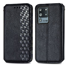 Coque Portefeuille Livre Cuir Etui Clapet S01D pour Samsung Galaxy S20 Ultra 5G Noir
