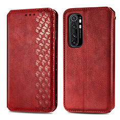 Coque Portefeuille Livre Cuir Etui Clapet S01D pour Xiaomi Mi Note 10 Lite Rouge
