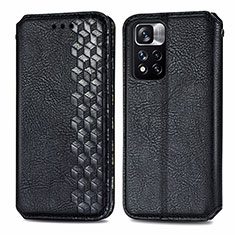 Coque Portefeuille Livre Cuir Etui Clapet S01D pour Xiaomi Poco X4 NFC Noir