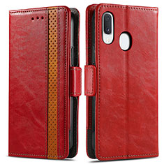 Coque Portefeuille Livre Cuir Etui Clapet S02D pour Samsung Galaxy A20e Rouge