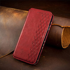 Coque Portefeuille Livre Cuir Etui Clapet S02D pour Samsung Galaxy A41 SC-41A Rouge
