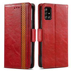 Coque Portefeuille Livre Cuir Etui Clapet S02D pour Samsung Galaxy A51 4G Rouge