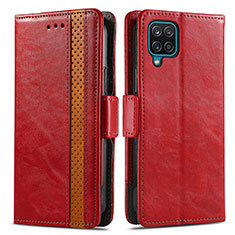 Coque Portefeuille Livre Cuir Etui Clapet S02D pour Samsung Galaxy M12 Rouge