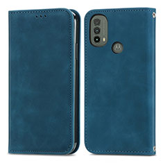 Coque Portefeuille Livre Cuir Etui Clapet S04D pour Motorola Moto E20 Bleu