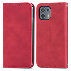 Coque Portefeuille Livre Cuir Etui Clapet S04D pour Motorola Moto Edge 20 Lite 5G Rouge