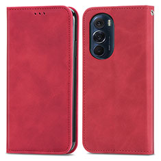 Coque Portefeuille Livre Cuir Etui Clapet S04D pour Motorola Moto Edge Plus (2022) 5G Rouge
