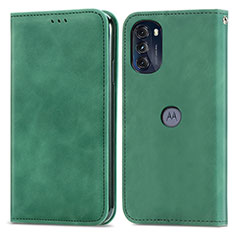 Coque Portefeuille Livre Cuir Etui Clapet S04D pour Motorola Moto G 5G (2022) Vert