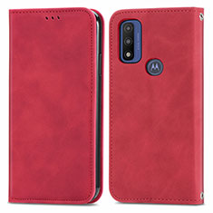 Coque Portefeuille Livre Cuir Etui Clapet S04D pour Motorola Moto G Pure Rouge