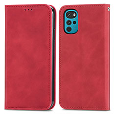 Coque Portefeuille Livre Cuir Etui Clapet S04D pour Motorola Moto G22 Rouge