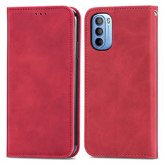 Coque Portefeuille Livre Cuir Etui Clapet S04D pour Motorola Moto G41 Rouge