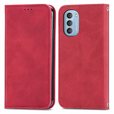 Coque Portefeuille Livre Cuir Etui Clapet S04D pour Motorola Moto G51 5G Rouge