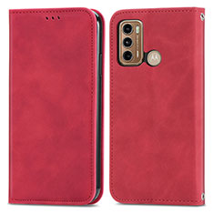 Coque Portefeuille Livre Cuir Etui Clapet S04D pour Motorola Moto G60 Rouge