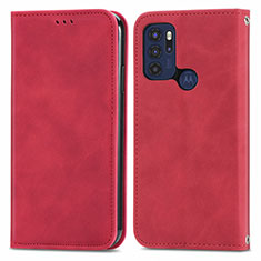 Coque Portefeuille Livre Cuir Etui Clapet S04D pour Motorola Moto G60s Rouge