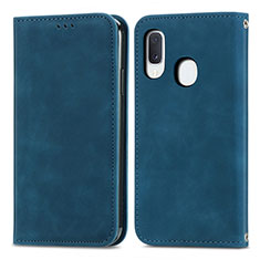 Coque Portefeuille Livre Cuir Etui Clapet S04D pour Samsung Galaxy A20e Bleu