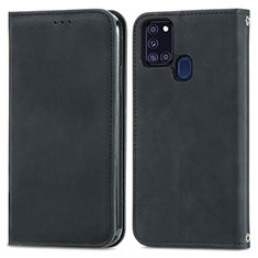 Coque Portefeuille Livre Cuir Etui Clapet S04D pour Samsung Galaxy A21s Noir
