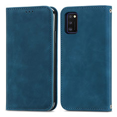 Coque Portefeuille Livre Cuir Etui Clapet S04D pour Samsung Galaxy A41 Bleu