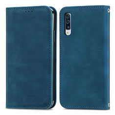 Coque Portefeuille Livre Cuir Etui Clapet S04D pour Samsung Galaxy A50S Bleu
