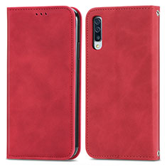 Coque Portefeuille Livre Cuir Etui Clapet S04D pour Samsung Galaxy A50S Rouge