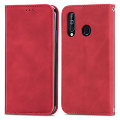 Coque Portefeuille Livre Cuir Etui Clapet S04D pour Samsung Galaxy A60 Rouge
