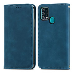 Coque Portefeuille Livre Cuir Etui Clapet S04D pour Samsung Galaxy F41 Bleu