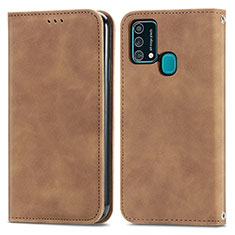 Coque Portefeuille Livre Cuir Etui Clapet S04D pour Samsung Galaxy F41 Marron