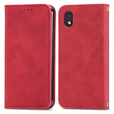 Coque Portefeuille Livre Cuir Etui Clapet S04D pour Samsung Galaxy M01 Core Rouge