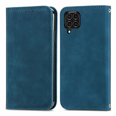 Coque Portefeuille Livre Cuir Etui Clapet S04D pour Samsung Galaxy M62 4G Bleu