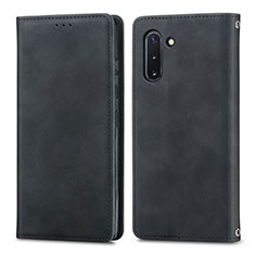 Coque Portefeuille Livre Cuir Etui Clapet S04D pour Samsung Galaxy Note 10 5G Noir