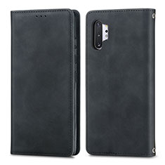 Coque Portefeuille Livre Cuir Etui Clapet S04D pour Samsung Galaxy Note 10 Plus 5G Noir