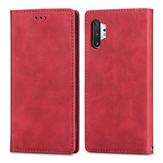 Coque Portefeuille Livre Cuir Etui Clapet S04D pour Samsung Galaxy Note 10 Plus 5G Rouge