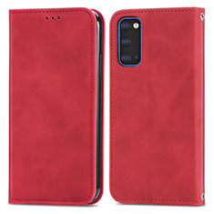 Coque Portefeuille Livre Cuir Etui Clapet S04D pour Samsung Galaxy S20 5G Rouge