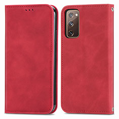 Coque Portefeuille Livre Cuir Etui Clapet S04D pour Samsung Galaxy S20 FE (2022) 5G Rouge