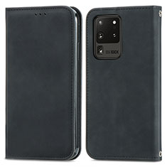 Coque Portefeuille Livre Cuir Etui Clapet S04D pour Samsung Galaxy S20 Ultra 5G Noir