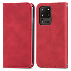 Coque Portefeuille Livre Cuir Etui Clapet S04D pour Samsung Galaxy S20 Ultra 5G Rouge
