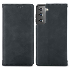 Coque Portefeuille Livre Cuir Etui Clapet S04D pour Samsung Galaxy S21 Plus 5G Noir