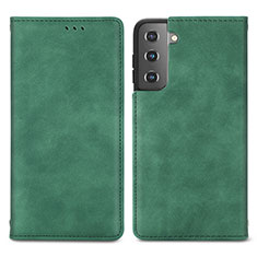 Coque Portefeuille Livre Cuir Etui Clapet S04D pour Samsung Galaxy S23 5G Vert
