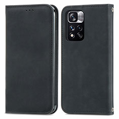 Coque Portefeuille Livre Cuir Etui Clapet S04D pour Xiaomi Mi 11i 5G (2022) Noir
