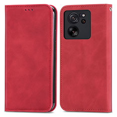 Coque Portefeuille Livre Cuir Etui Clapet S04D pour Xiaomi Mi 13T Pro 5G Rouge