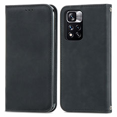 Coque Portefeuille Livre Cuir Etui Clapet S04D pour Xiaomi Poco X4 NFC Noir