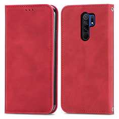 Coque Portefeuille Livre Cuir Etui Clapet S04D pour Xiaomi Redmi 9 Rouge