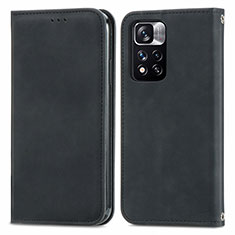 Coque Portefeuille Livre Cuir Etui Clapet S04D pour Xiaomi Redmi Note 11 Pro+ Plus 5G Noir